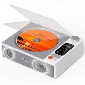 Unopened Classic Portable CD Player USB LCD Screen Optical White Leapwell